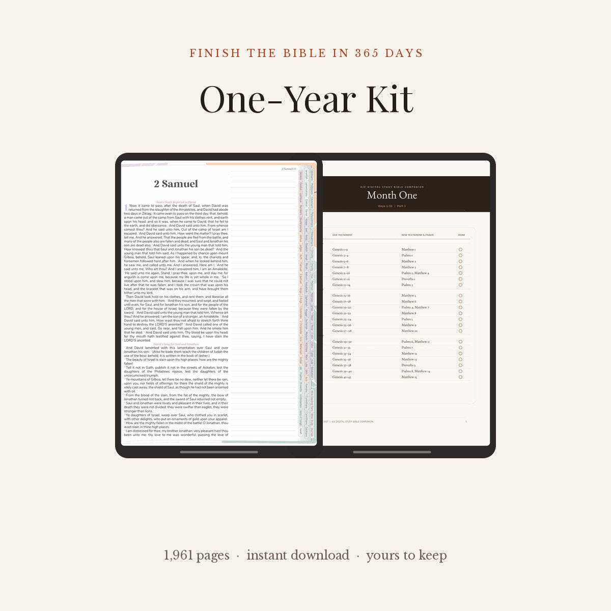 Finish the Bible in 365 Days · One-Year Kit